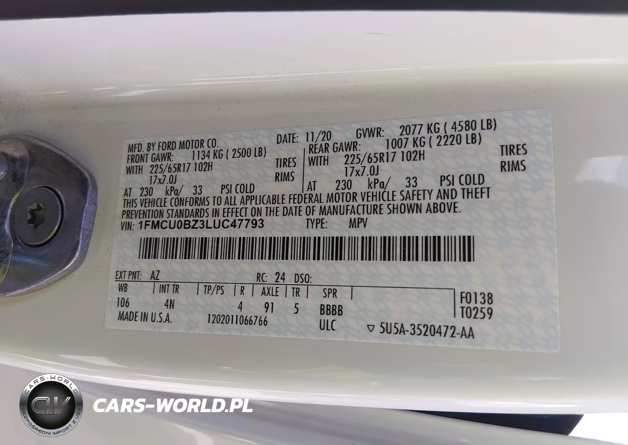 2020 Ford Escape Se Sport Hybrid VIN:1FMCU0BZ3LUC47793 - 9