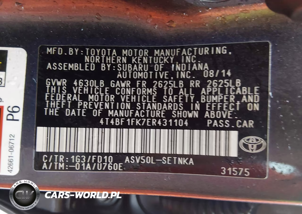 2014 Toyota Camry Le VIN:4T4BF1FK7ER431104 - 9