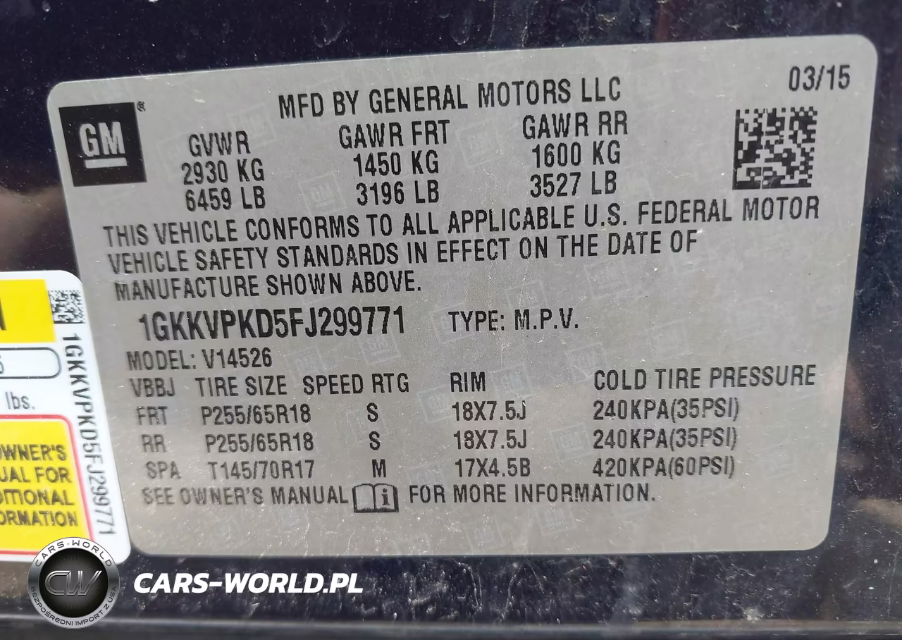 2015 GMC Acadia Sle-2 VIN:1GKKVPKD5FJ299771 - 9