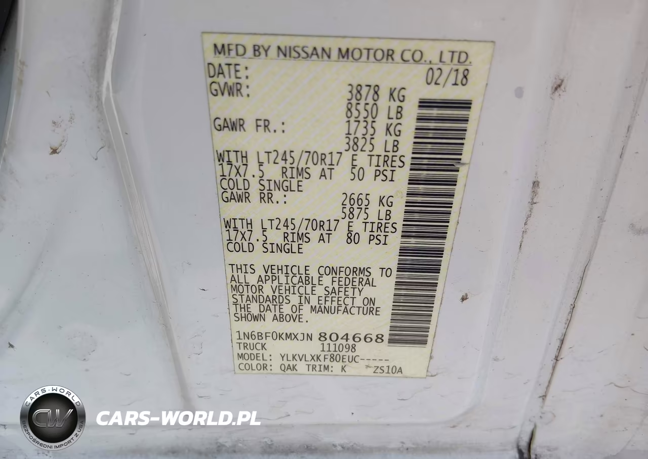 2018 Nissan Nv Cargo Nv1500 Sv V6 VIN:1N6BF0KMXJN804668 - 9