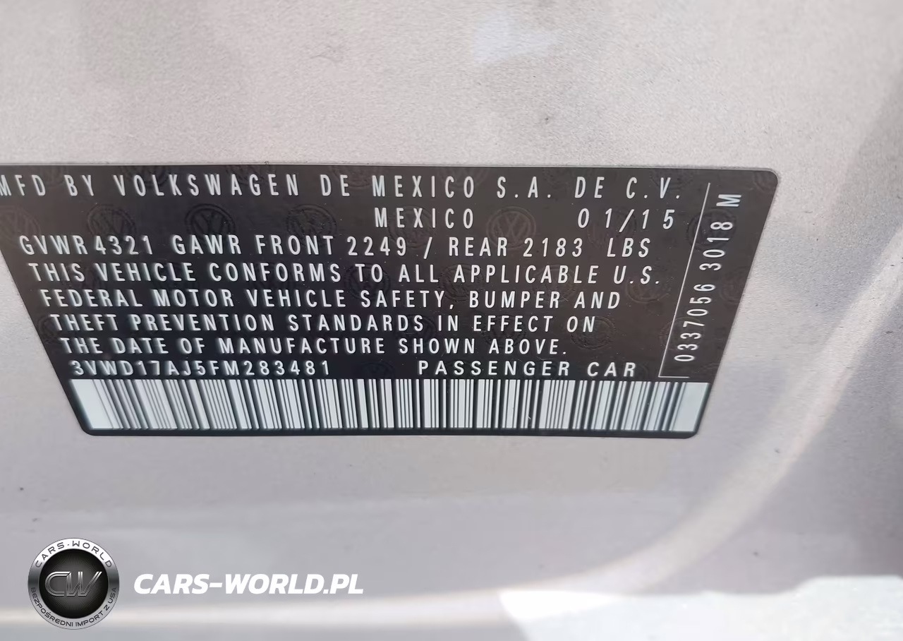 2015 Volkswagen Jetta 1.8T Se VIN:3VWD17AJ5FM283481 - 9