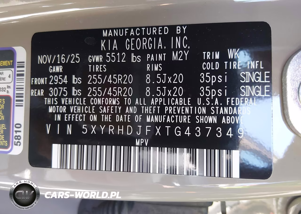 2026 Kia Sorento X-Line Ex VIN:5XYRHDJFXTG437349 - 9