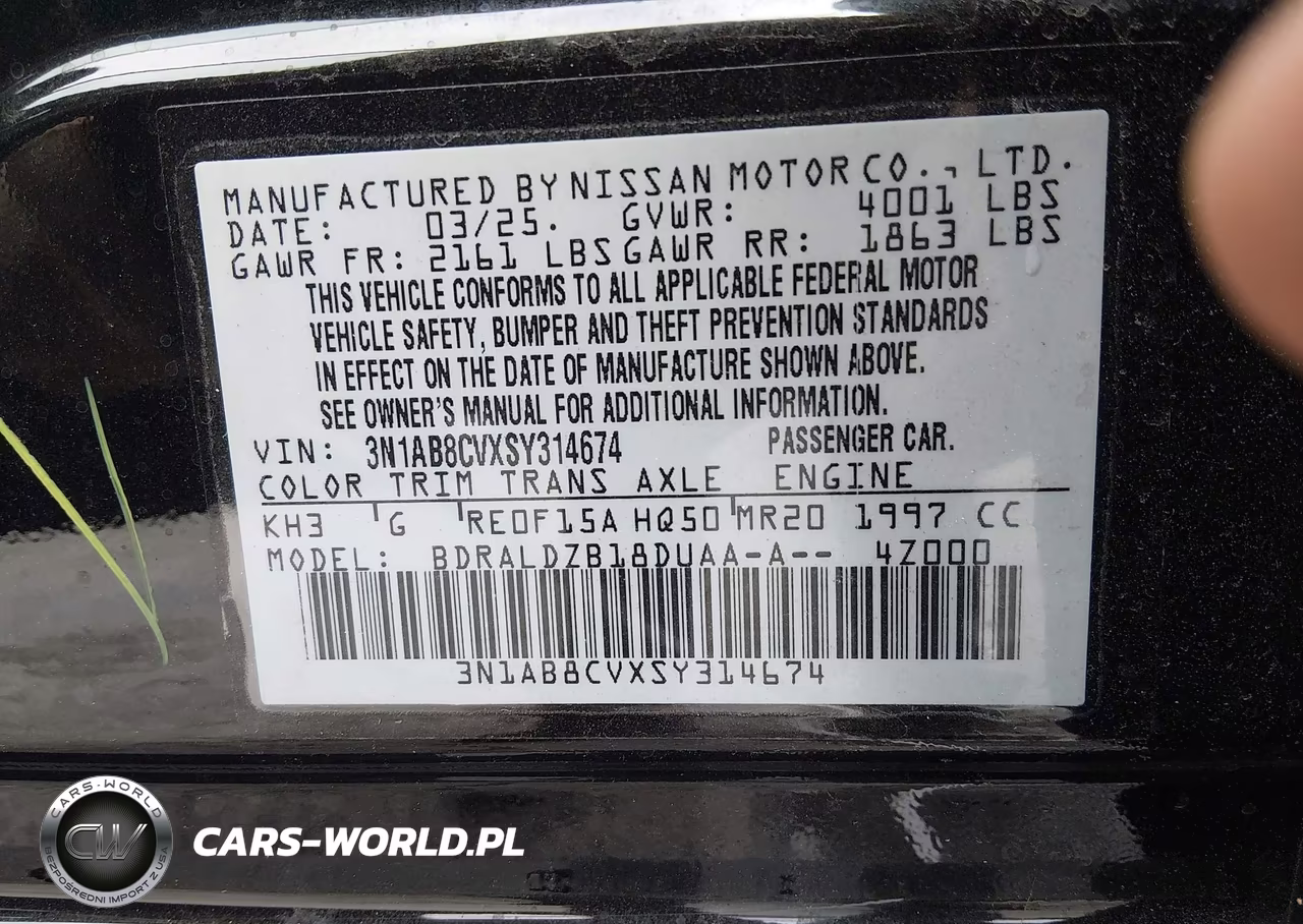 2025 Nissan Sentra Sv VIN:3N1AB8CVXSY314674 - 9