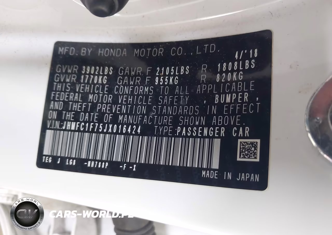 2018 Honda Civic Ex-L VIN:JHMFC1F75JX016424 - 9
