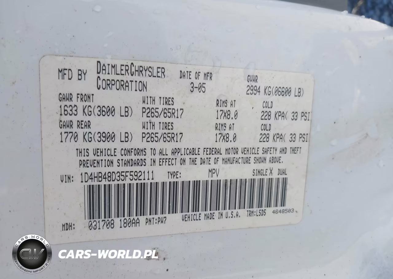 2005 Dodge Durango Slt VIN:1D4HB48D35F592111 - 9