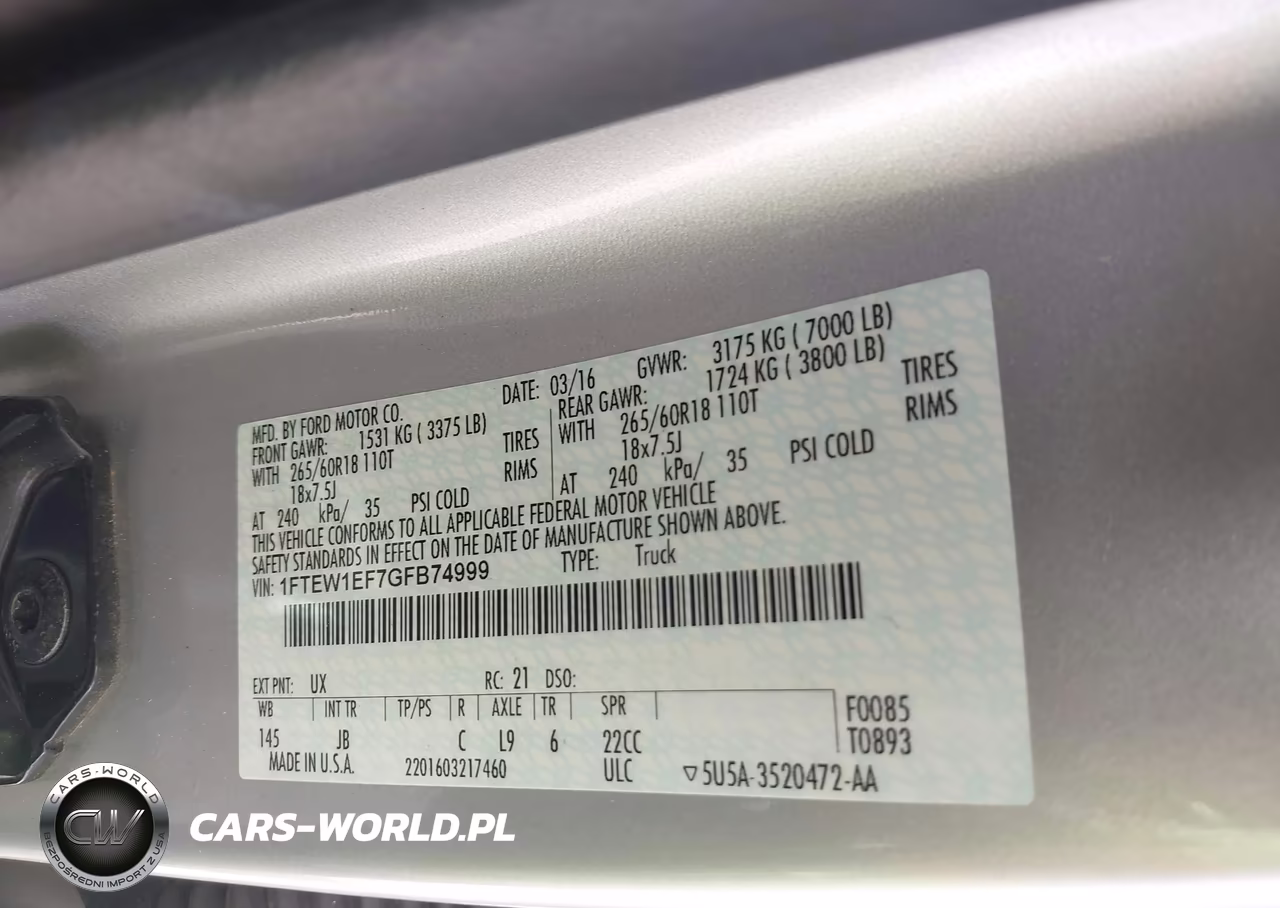2016 Ford F-150 Xlt VIN:1FTEW1EF7GFB74999 - 9