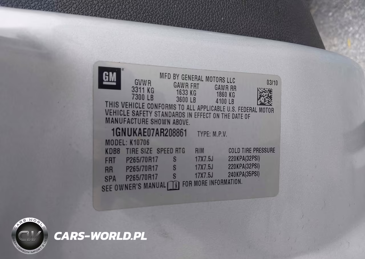 2010 Chevrolet Tahoe Ls VIN:1GNUKAE07AR208861 - 9