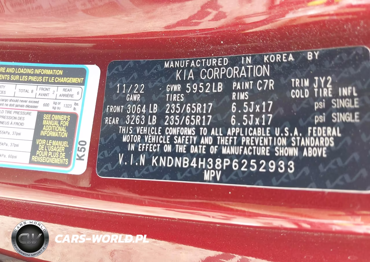 2023 Kia Carnival Mpv Lx Seat Package VIN:KNDNB4H38P6252933 - 9