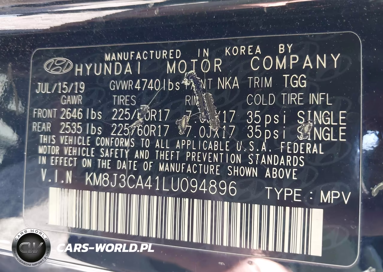 2020 Hyundai Tucson Value VIN:KM8J3CA41LU094896 - 9