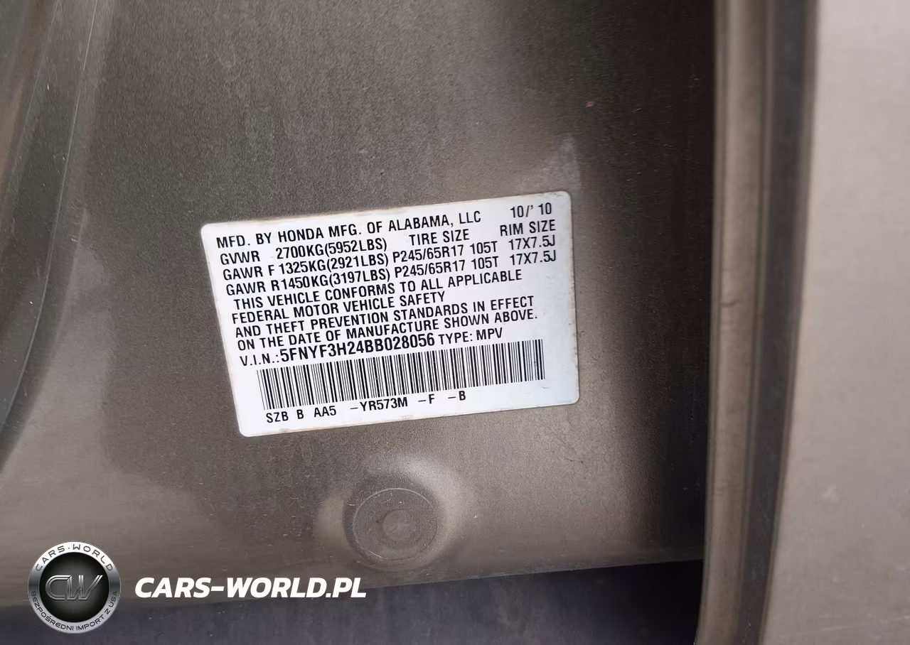 2011 Honda Pilot Lx VIN:5FNYF3H24BB028056 - 9