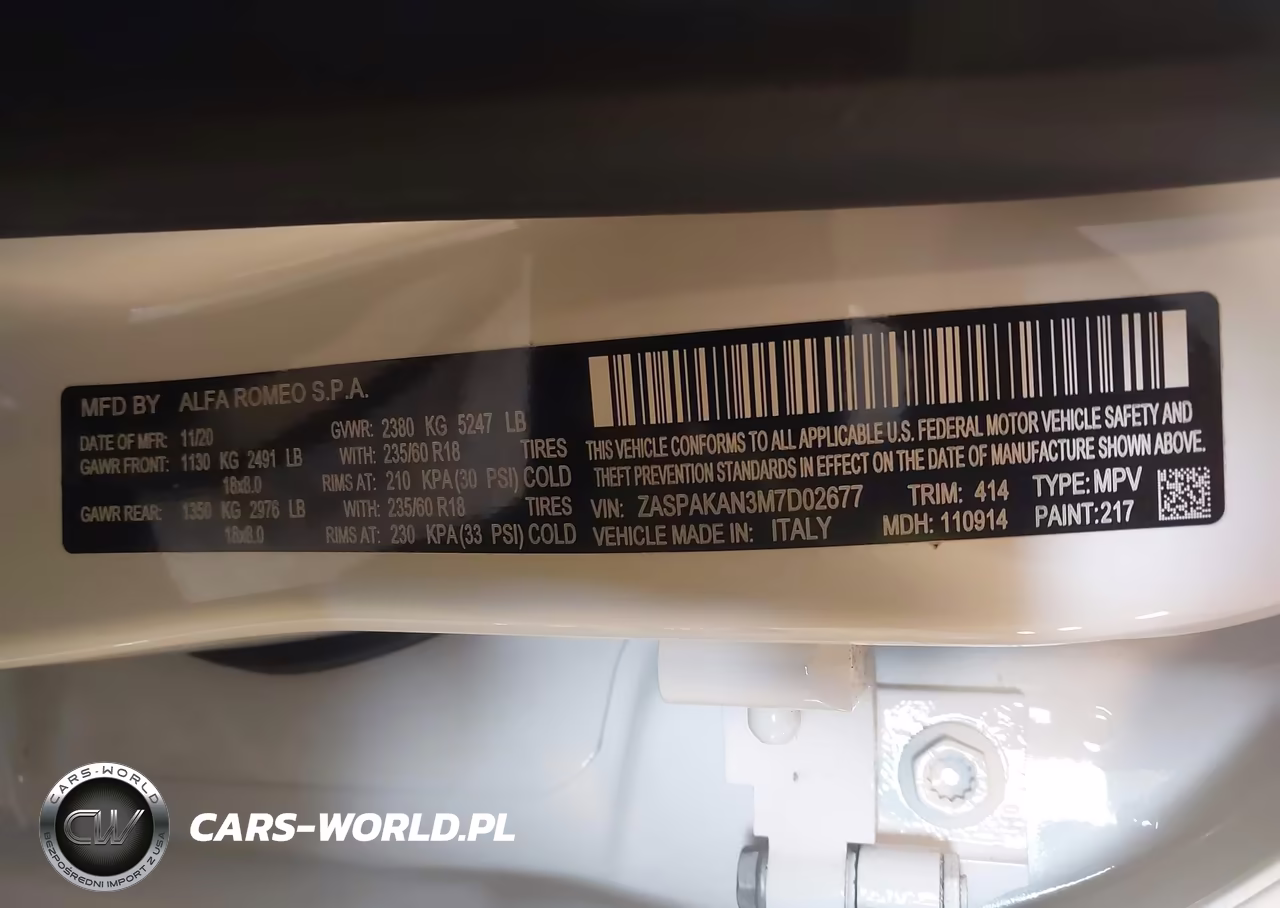 2021 Alfa Romeo Stelvio Awd VIN:ZASPAKAN3M7D02677 - 9