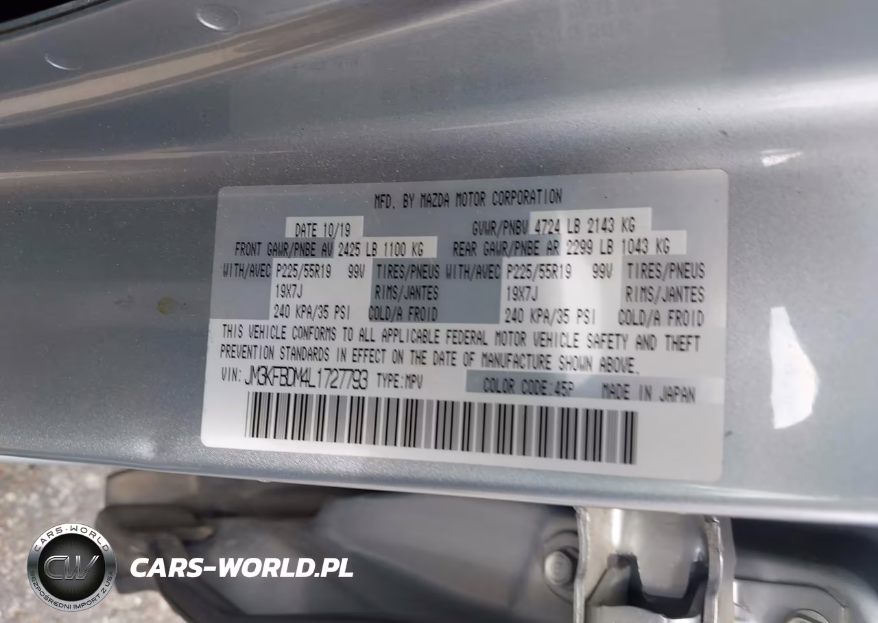 2020 Mazda Cx-5 Grand Touring VIN:JM3KFBDM4L1727793 - 9