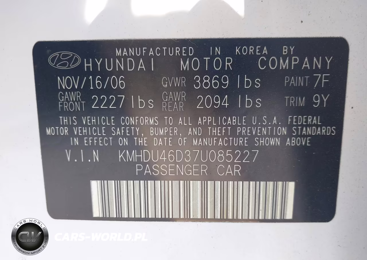 2007 Hyundai Elantra Gls-Limited-Se VIN:KMHDU46D37U085227 - 9