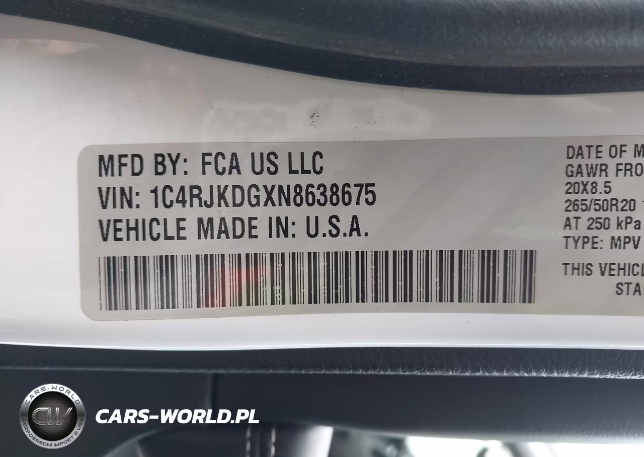 2022 Jeep Grand Cherokee L Overland 4X4 VIN:1C4RJKDGXN8638675 - 9