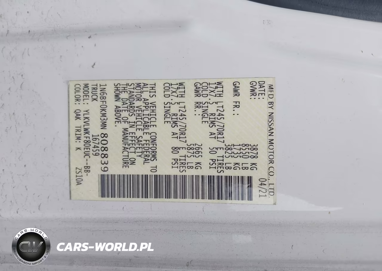2021 Nissan Nv Cargo Nv1500 S Standard Roof V6 VIN:1N6BF0KM3MN808839 - 9