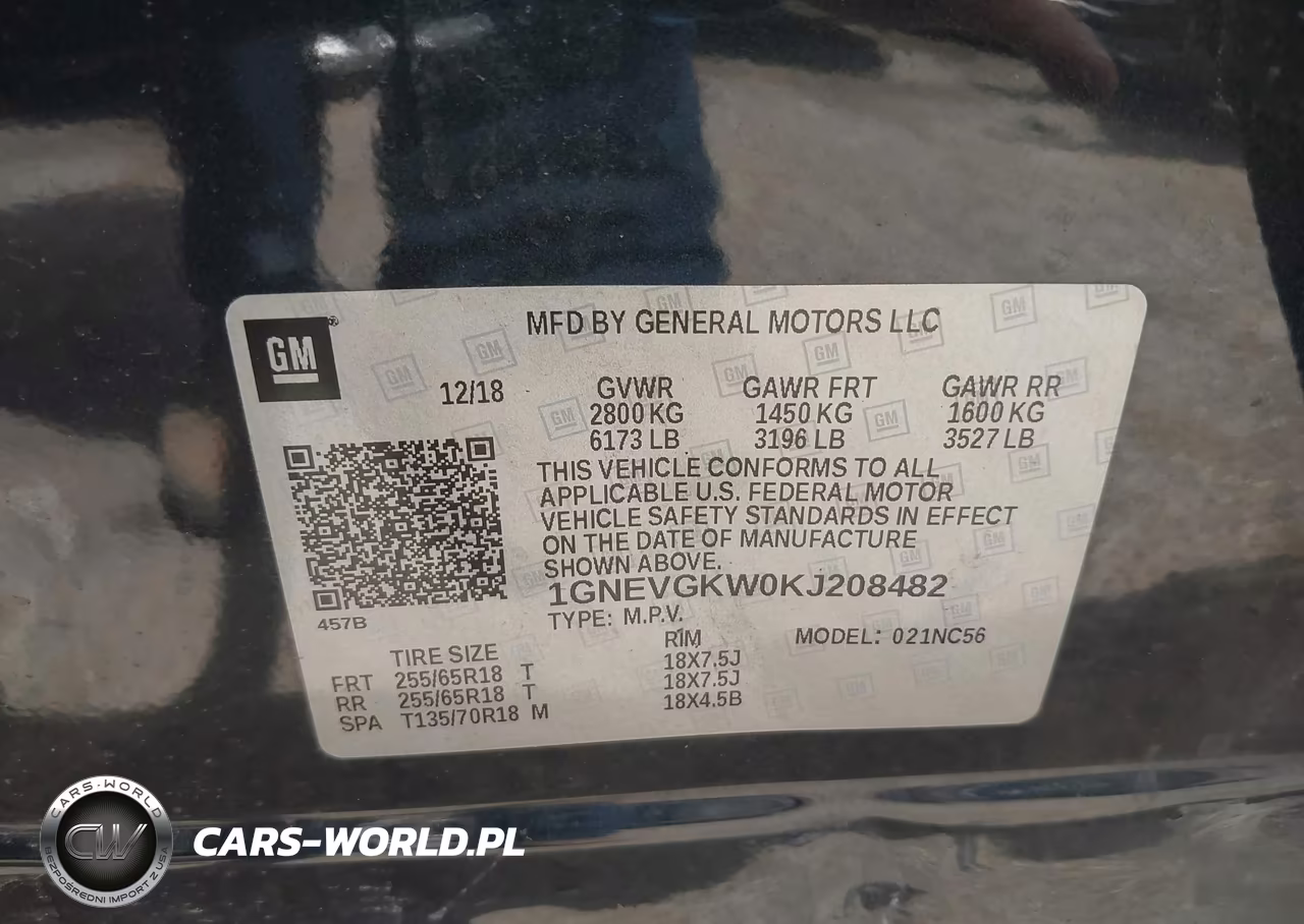 2019 Chevrolet Traverse 1Lt VIN:1GNEVGKW0KJ208482 - 9