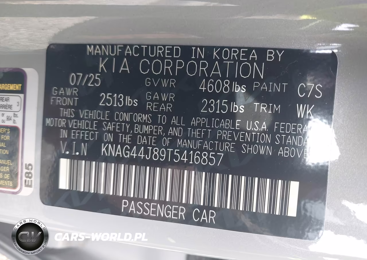 2026 Kia K5 Gt VIN:KNAG44J89T5416857 - 9