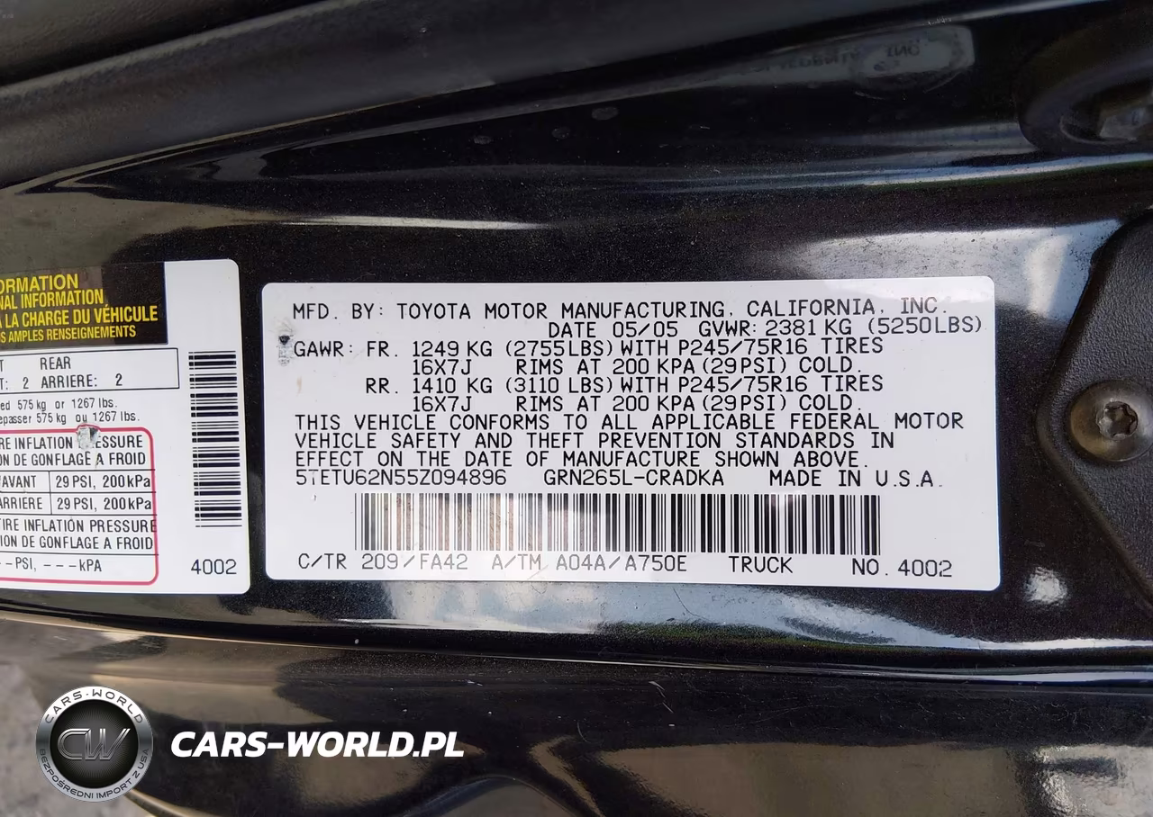 2005 Toyota Tacoma Prerunner V6 VIN:5TETU62N55Z094896 - 9