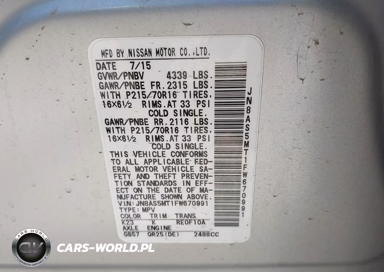 2015 Nissan Rogue Select S VIN:JN8AS5MT1FW670991 - 9