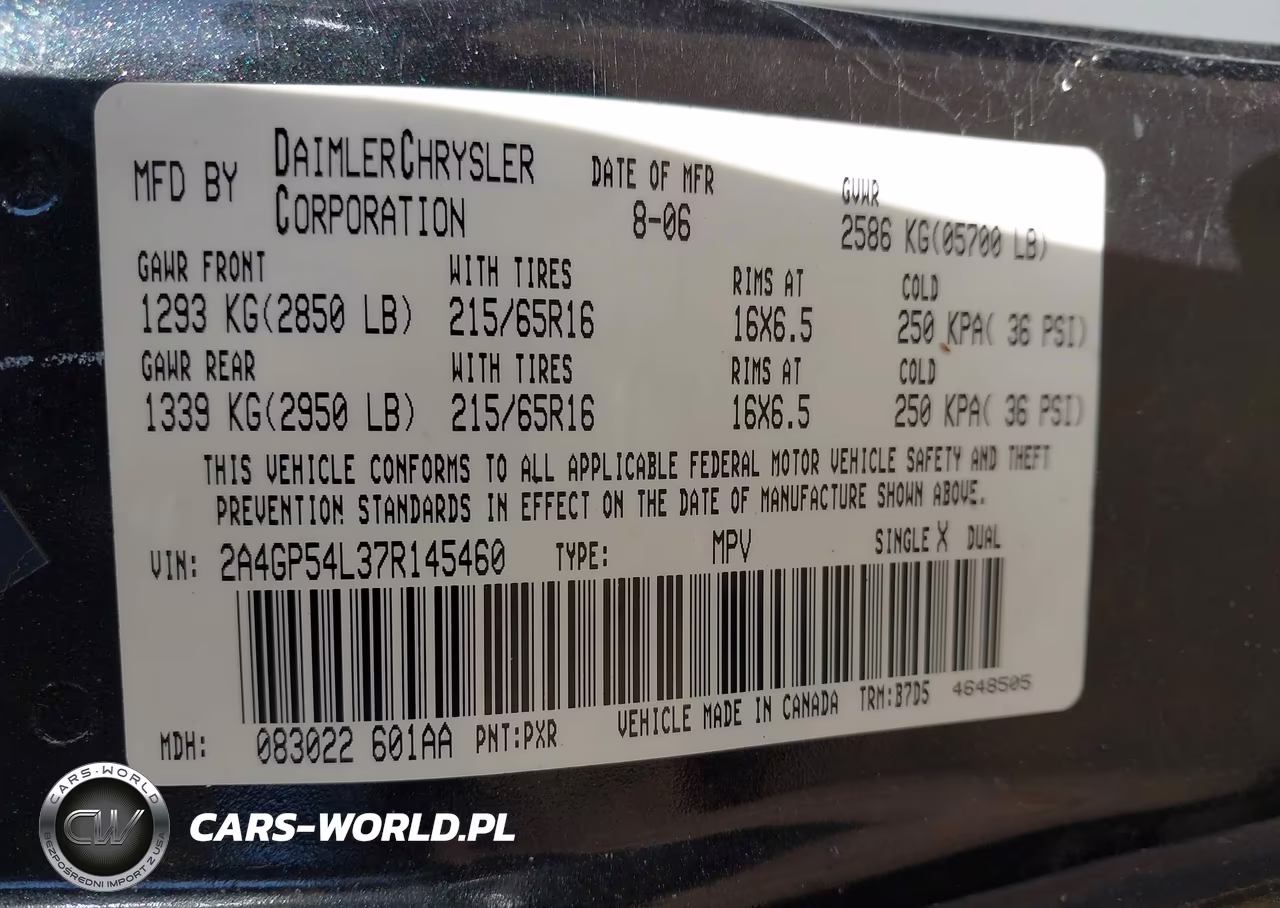 2007 Chrysler Town & Country Touring VIN:2A4GP54L37R145460 - 9