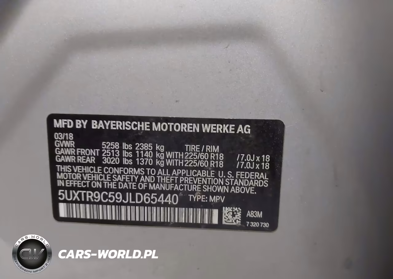 2018 BMW X3 xDrive30I VIN:5UXTR9C59JLD65440 - 9