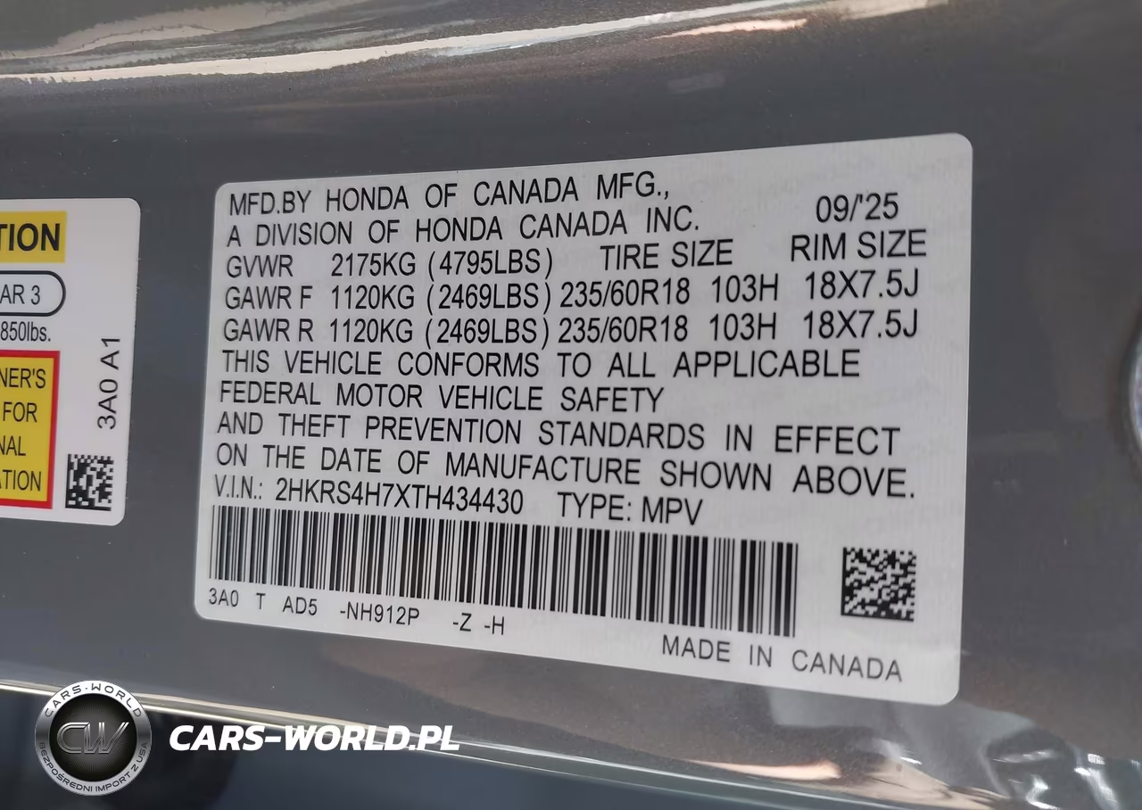 2026 Honda Cr-V Ex-L Awd VIN:2HKRS4H7XTH434430 - 9