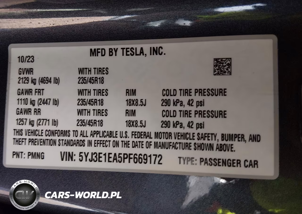 2023 Tesla Model 3 Rear-Wheel Drive VIN:5YJ3E1EA5PF669172 - 9