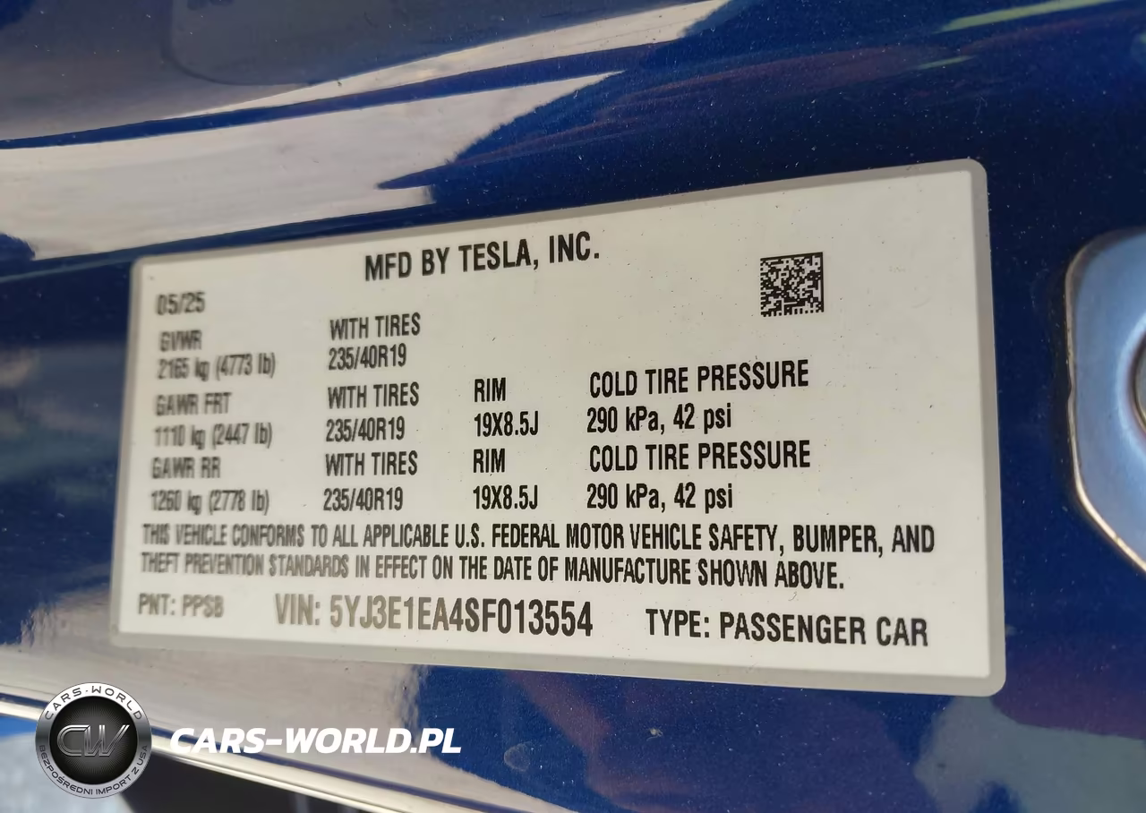 2025 Tesla Model 3 Long Range Rear-Wheel Drive-Standard Rear-Wheel Drive VIN:5YJ3E1EA4SF013554 - 9