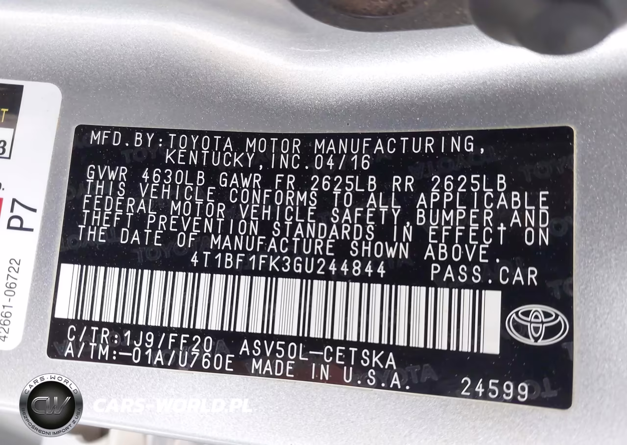2016 Toyota Camry Se VIN:4T1BF1FK3GU244844 - 9
