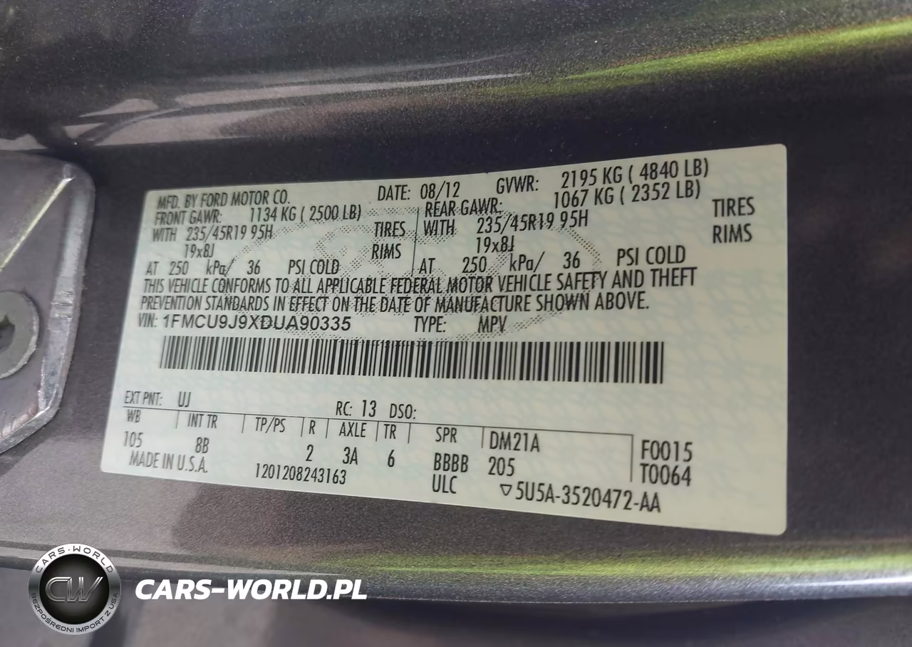 2013 Ford Escape Titanium VIN:1FMCU9J9XDUA90335 - 9