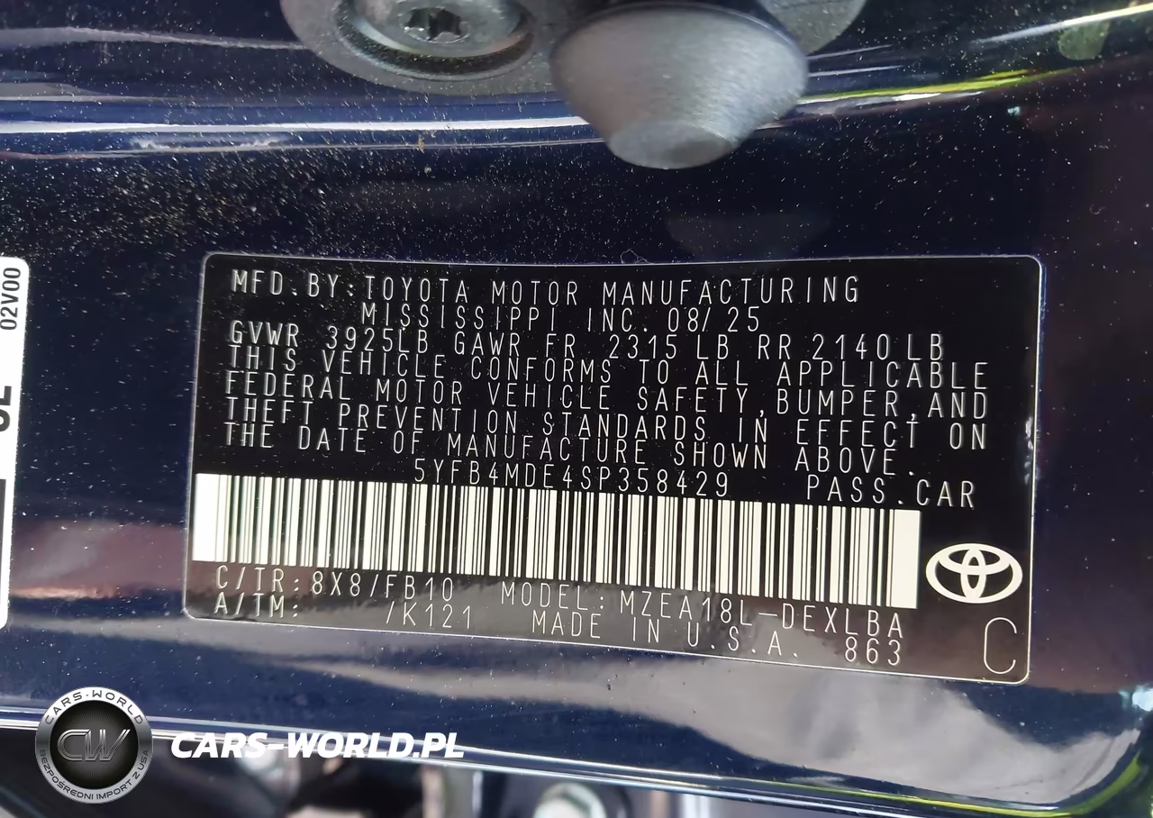 2025 Toyota Corolla Le VIN:5YFB4MDE4SP358429 - 9