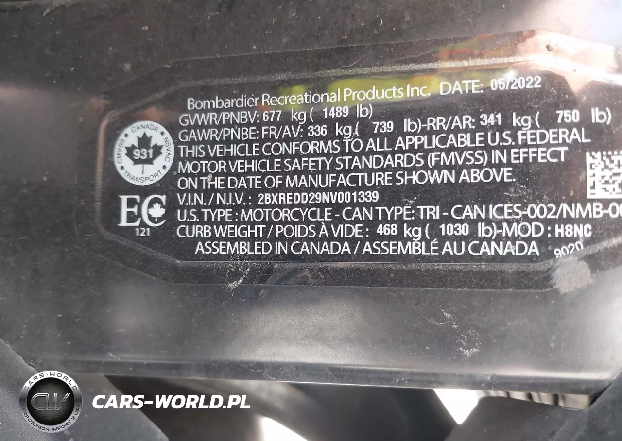 2022 Can-Am Spyder Roadster F3-T-F3 Limited VIN:2BXREDD29NV001339 - 10