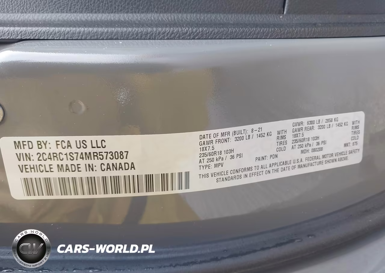 2021 Chrysler Pacifica Hybrid Limited VIN:2C4RC1S74MR573087 - 9
