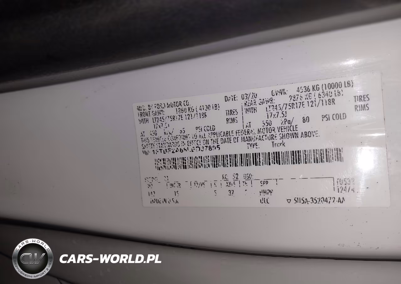2020 Ford F-250 Xl VIN:1FTBF2A68LED37805 - 9