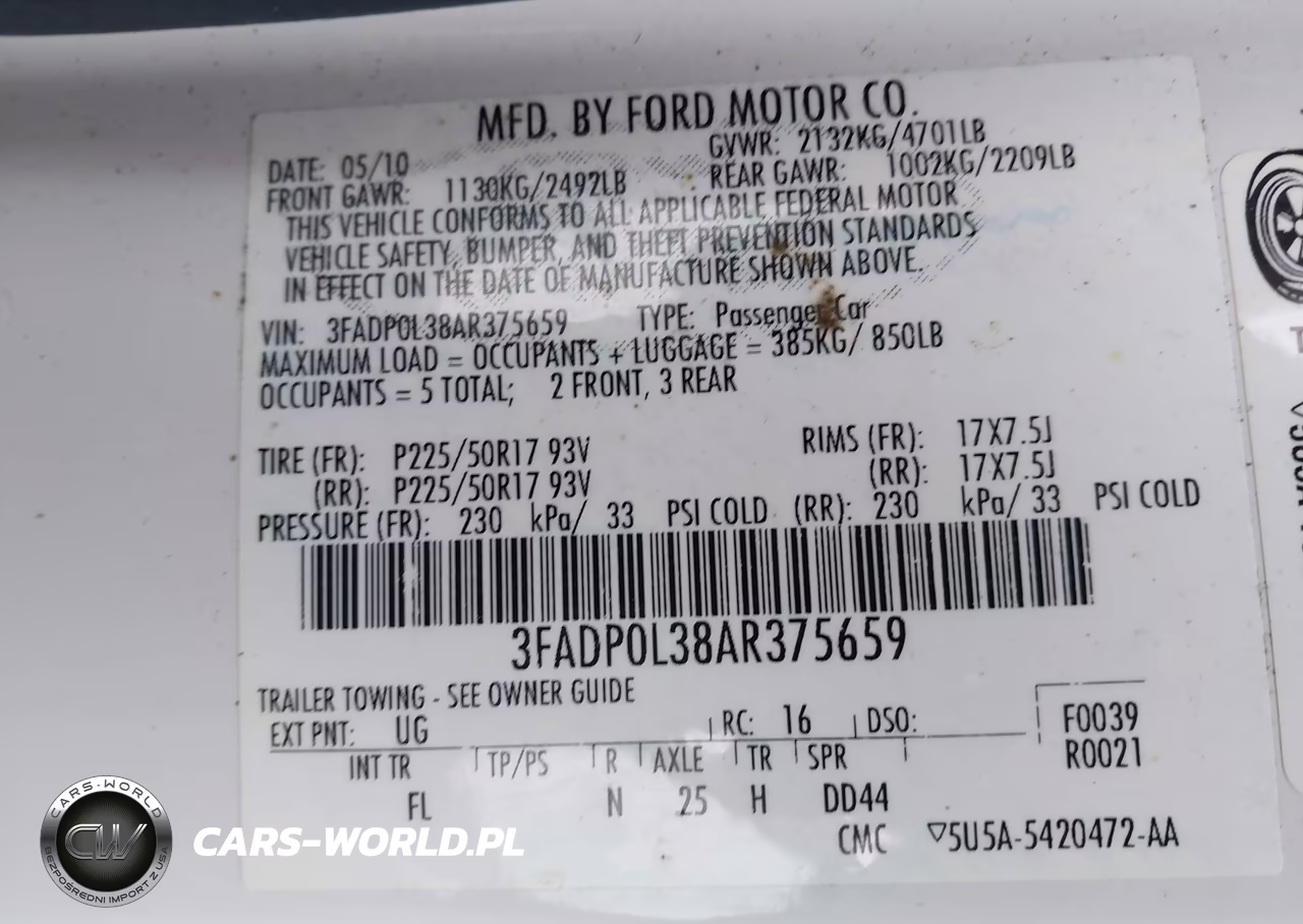 2010 Ford Fusion Hybrid VIN:3FADP0L38AR375659 - 9