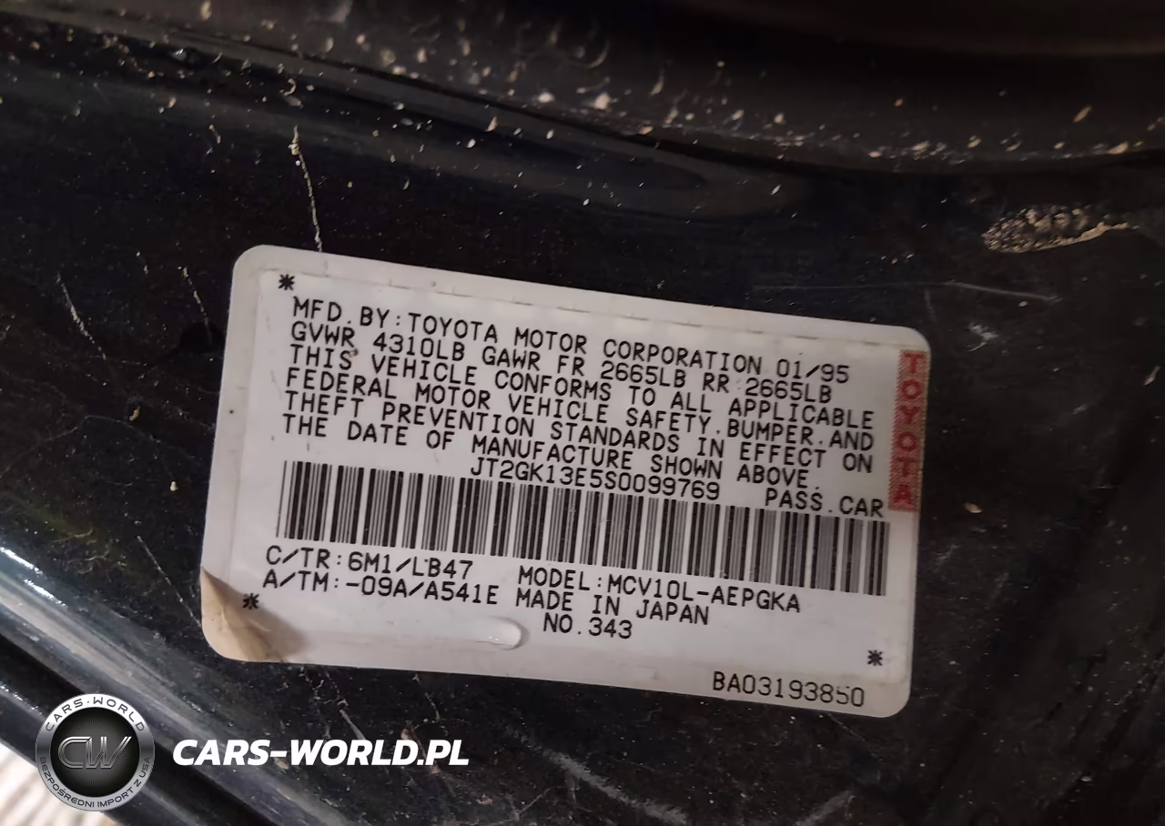 1995 Toyota Camry Xle VIN:JT2GK13E5S0099769 - 9