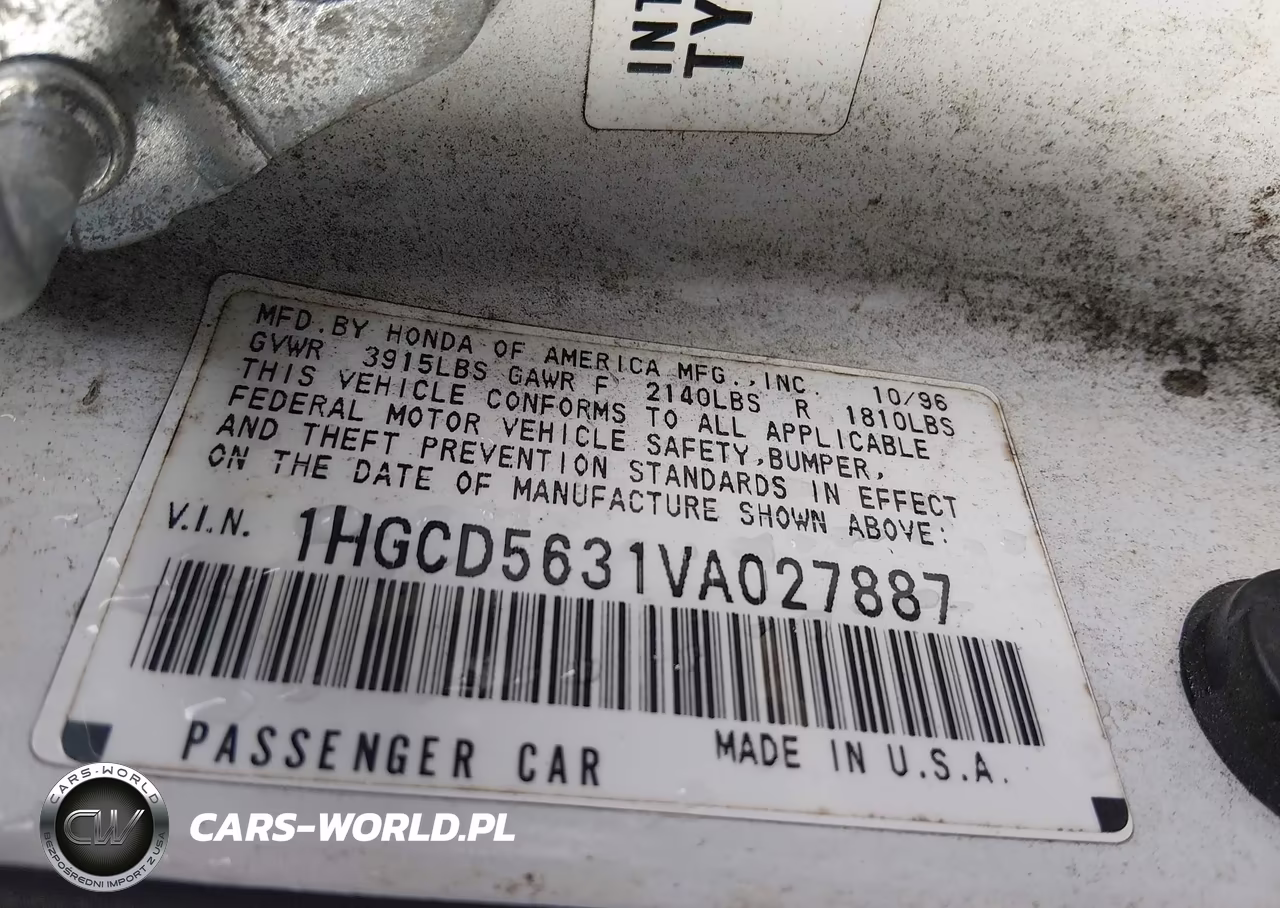 1997 Honda Accord Lx VIN:1HGCD5631VA027887 - 9