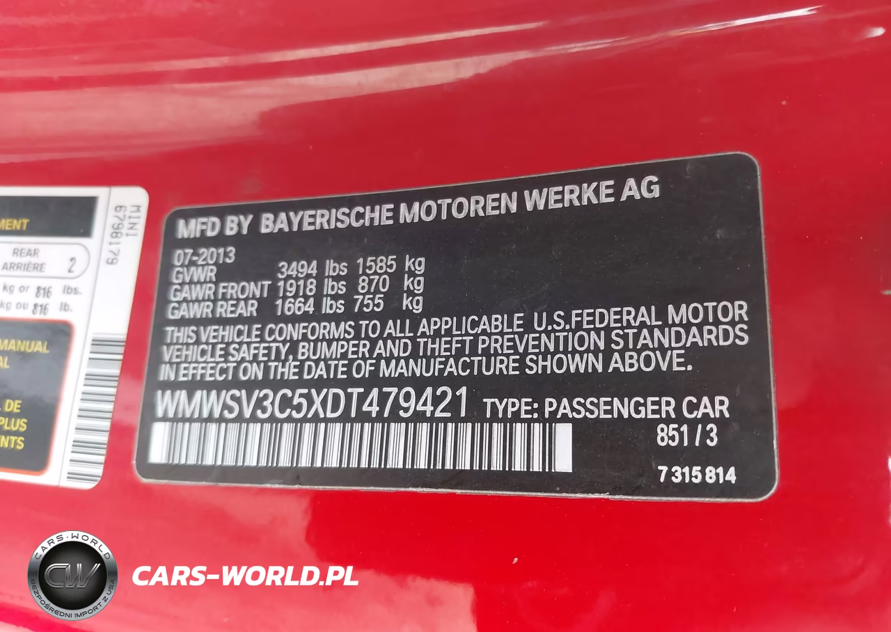2013 Mini Hardtop Cooper S VIN:WMWSV3C5XDT479421 - 9