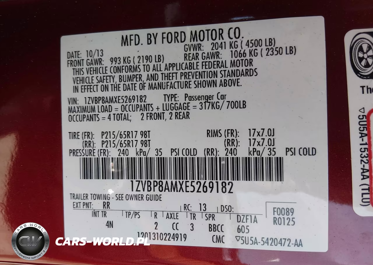 2014 Ford Mustang V6 Premium VIN:1ZVBP8AMXE5269182 - 9