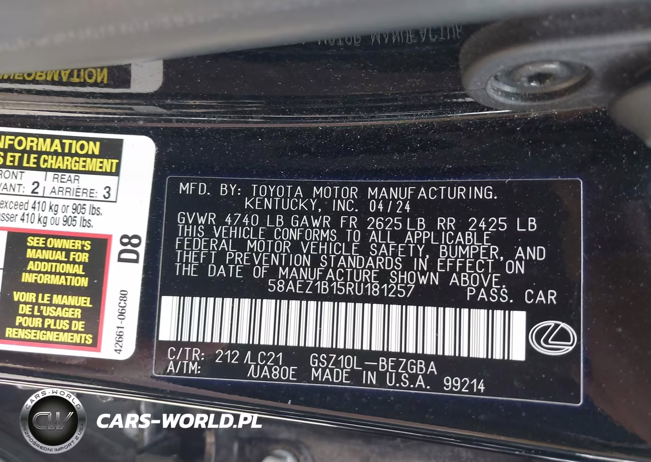 2024 Lexus Es 350 Luxury VIN:58AEZ1B15RU181257 - 9