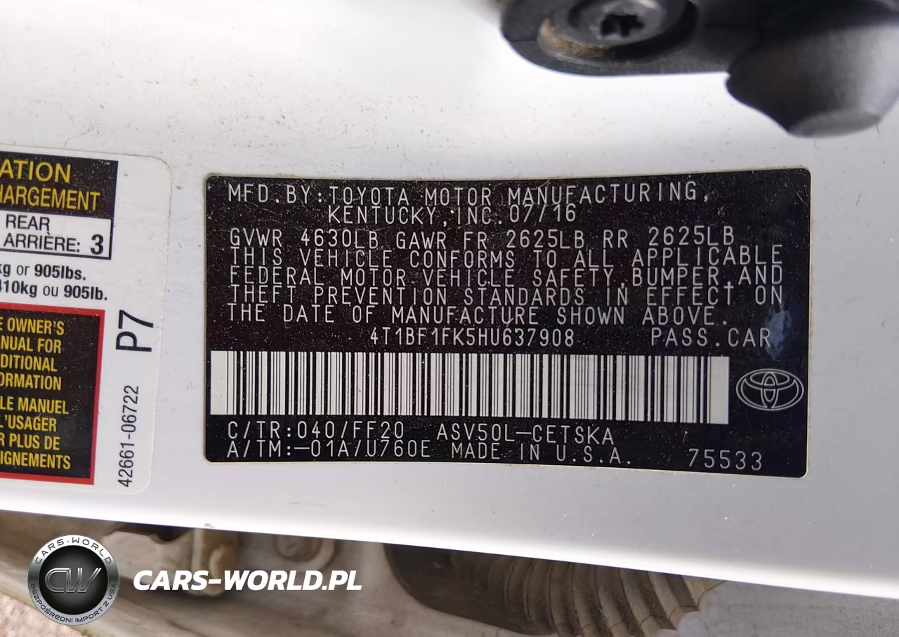 2017 Toyota Camry Se VIN:4T1BF1FK5HU637908 - 9