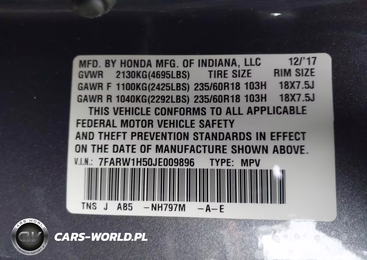2018 Honda Cr-V Ex VIN:7FARW1H50JE009896 - 9