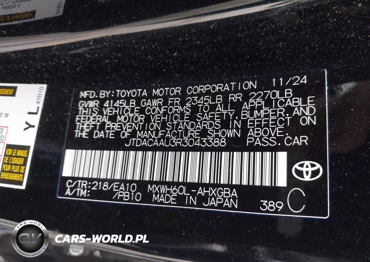 2024 Toyota Prius Xle VIN:JTDACAAU3R3043388 - 9