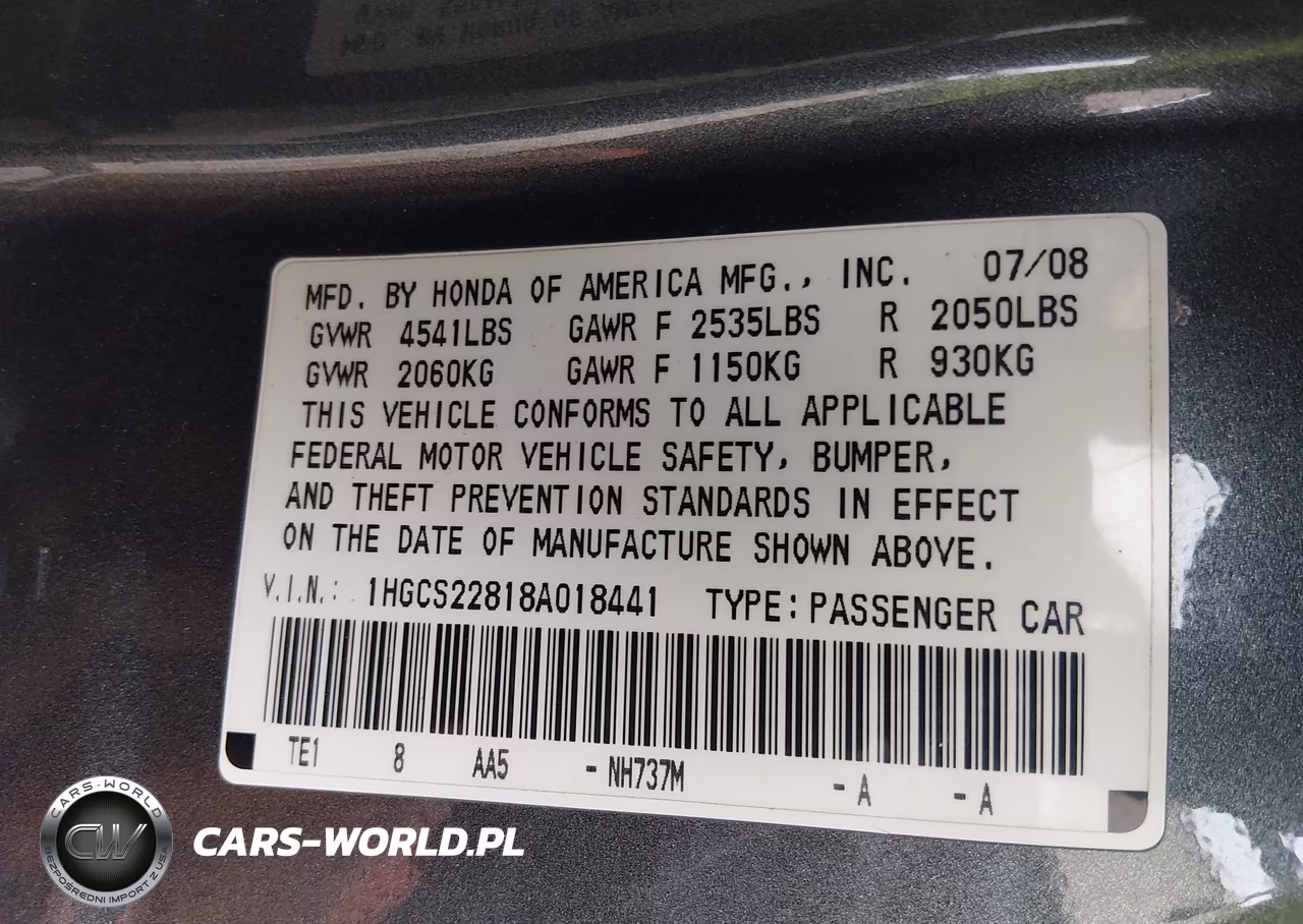 2008 Honda Accord 3.5 Ex-L VIN:1HGCS22818A018441 - 9