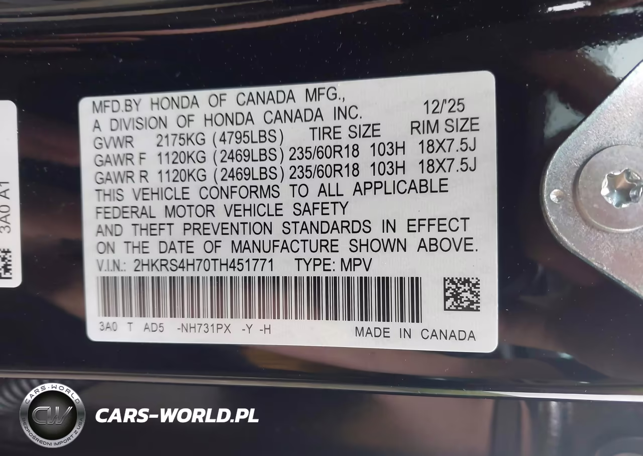 2026 Honda Cr-V Ex-L Awd VIN:2HKRS4H70TH451771 - 9