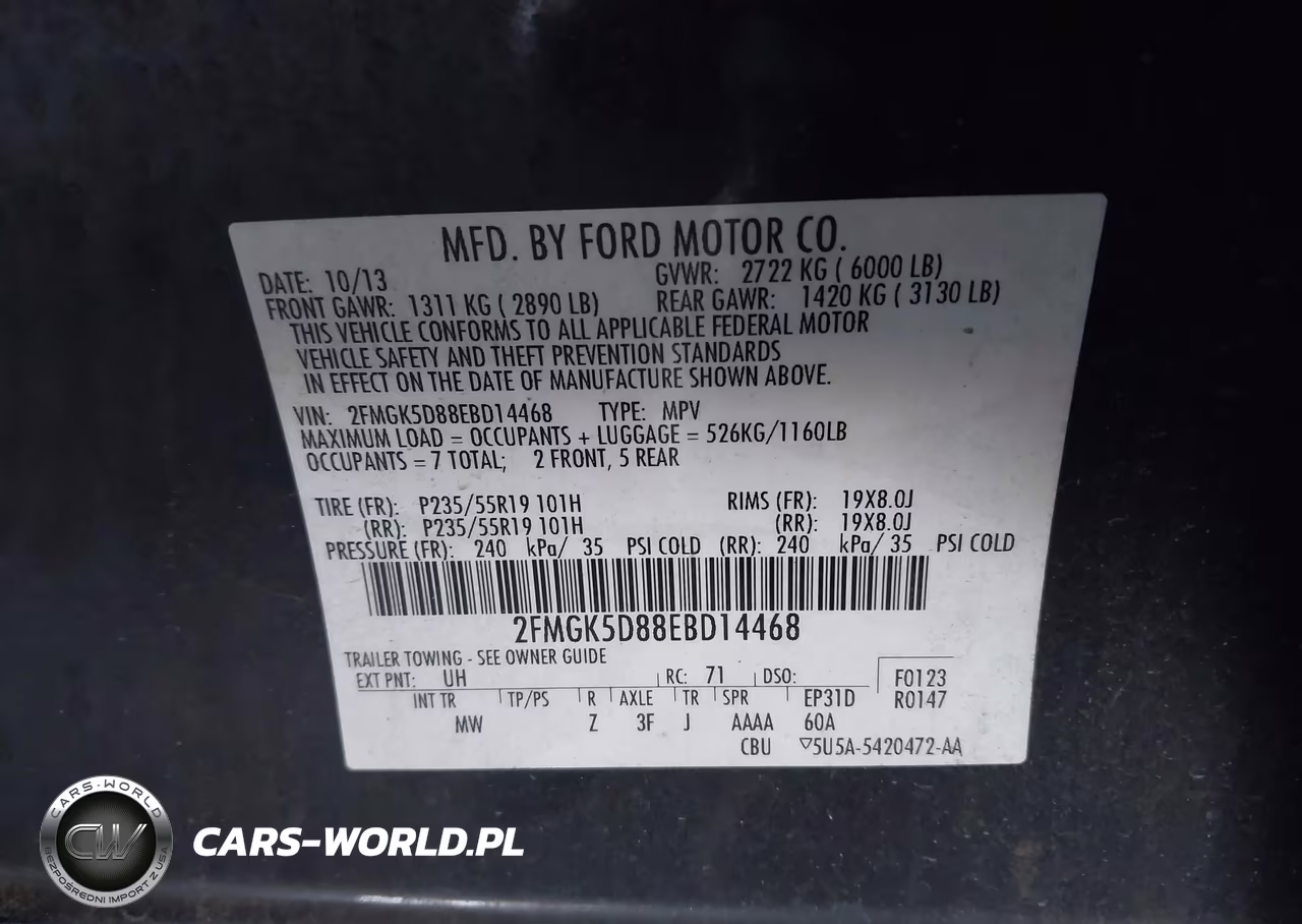 2014 Ford Flex Limited VIN:2FMGK5D88EBD14468 - 9