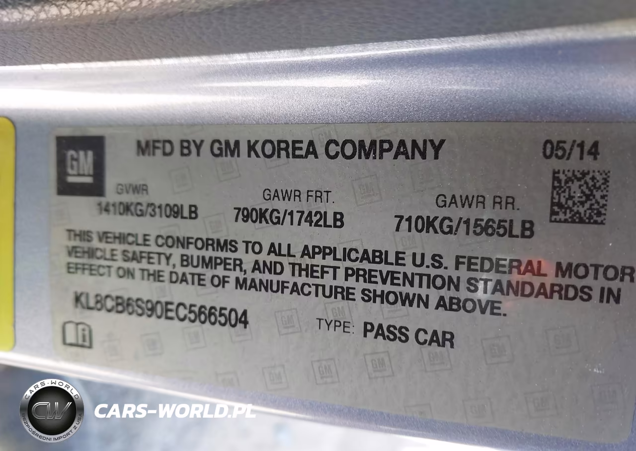 2014 Chevrolet Spark Ls Auto VIN:KL8CB6S90EC566504 - 9