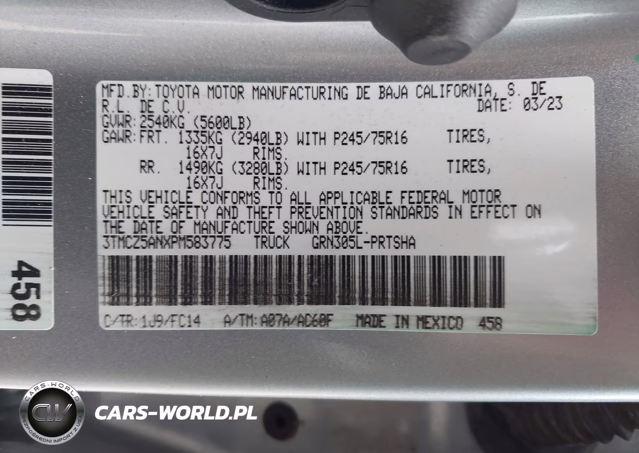 2023 Toyota Tacoma Sr5 V6 VIN:3TMCZ5ANXPM583775 - 9