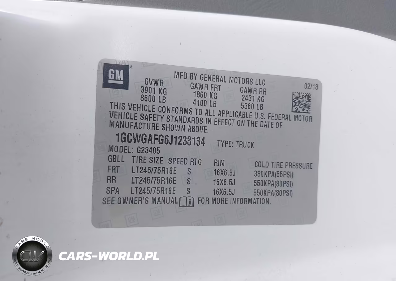 2018 Chevrolet Express 2500 Work Van VIN:1GCWGAFG6J1233134 - 9