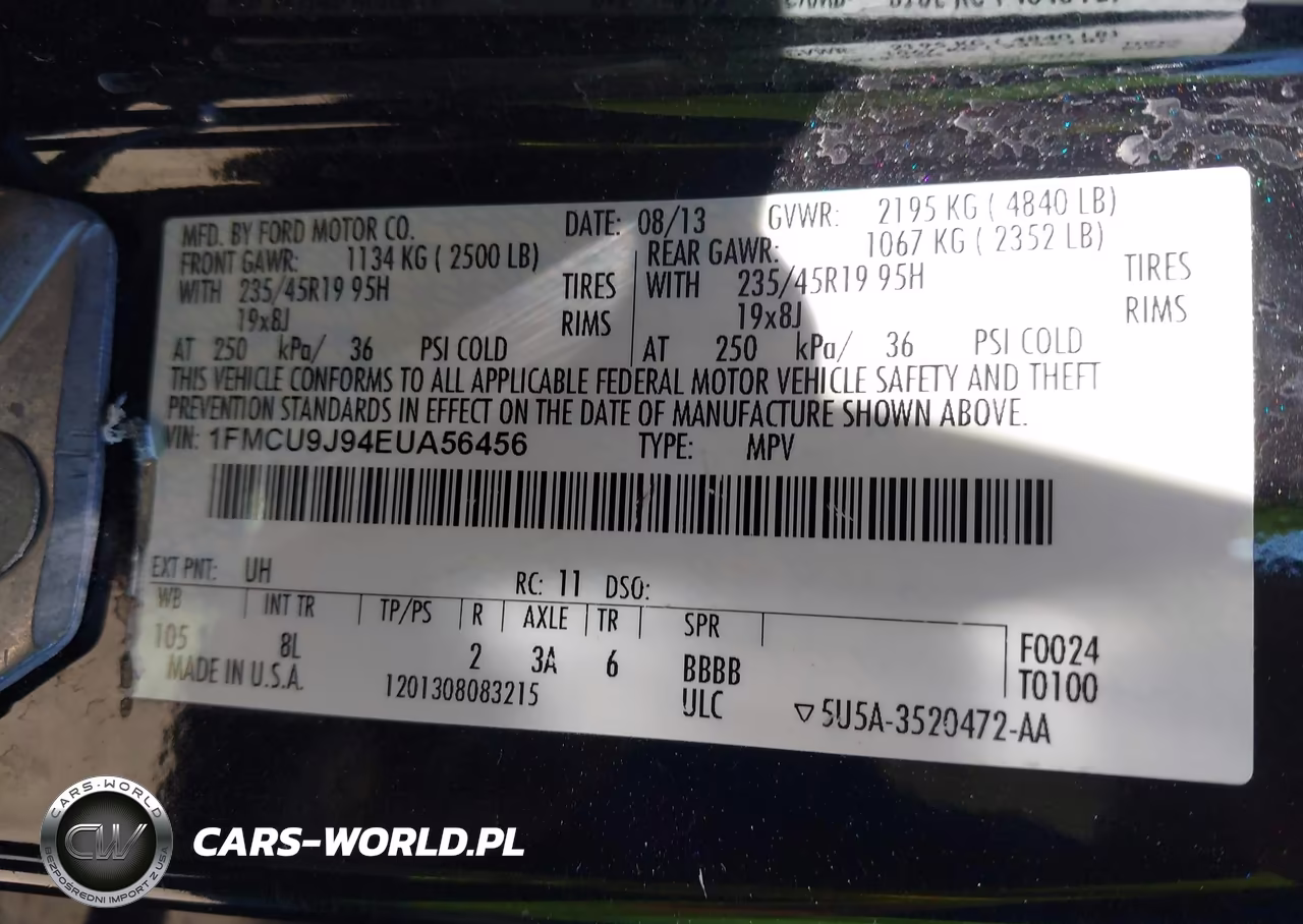 2014 FORD ESCAPE TITANIUM VIN:1FMCU9J94EUA56456 - 9
